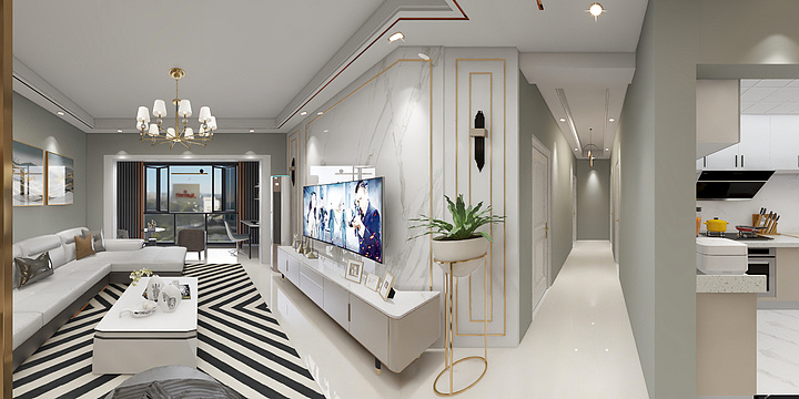 毕节鑫品装饰工程有限责任公司-公园豪苑府余姐--雅居轻奢风格-装修设计方案