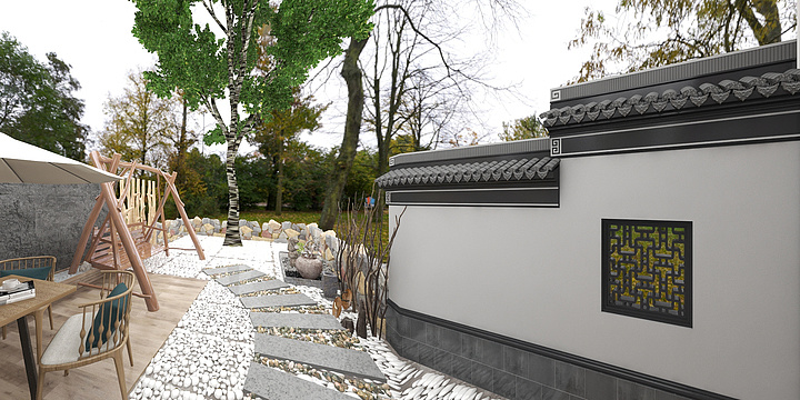 1910GJU设计工作室-太平山民宿套房及花园-装修设计方案