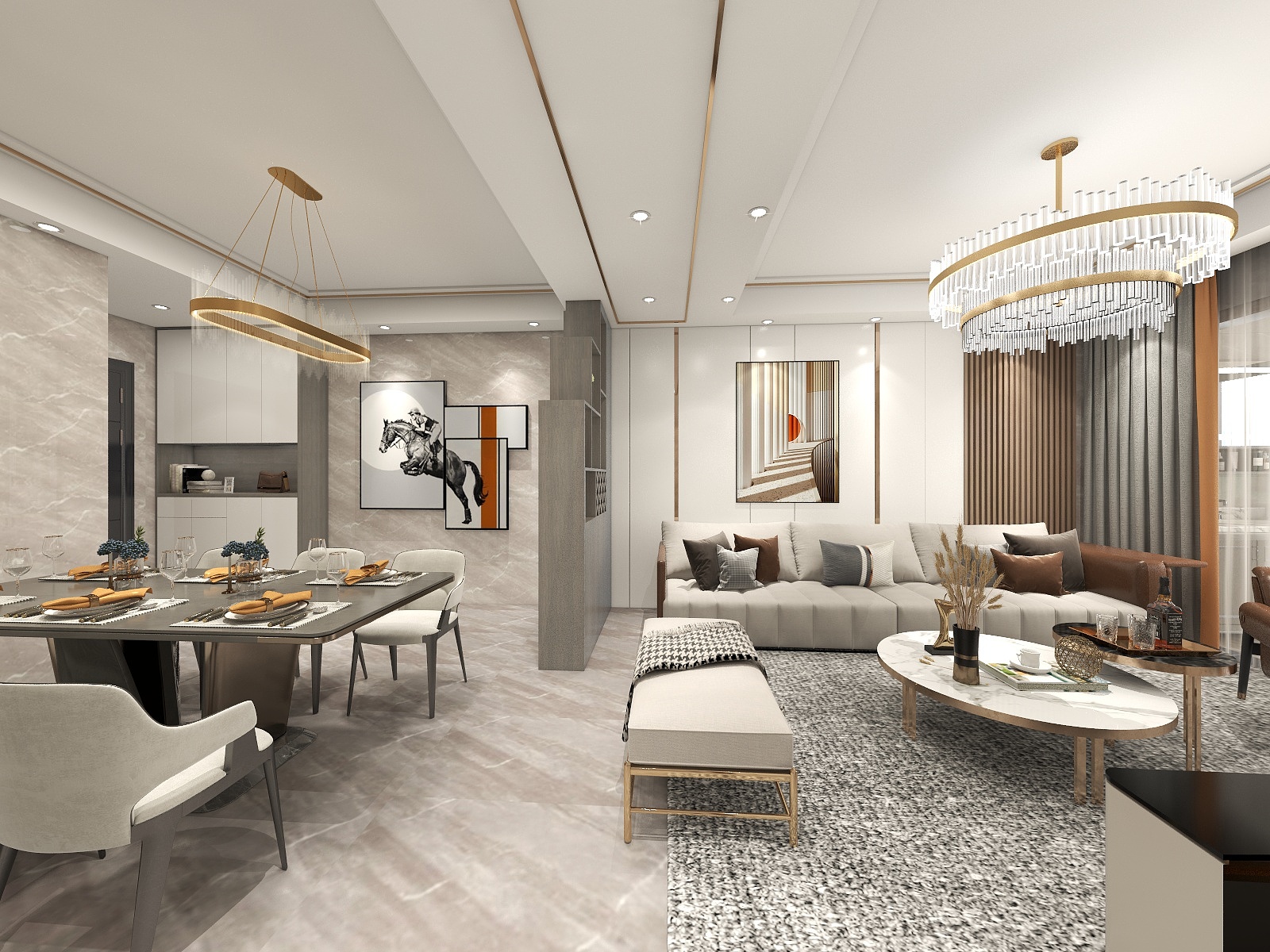 室内设计al-现代轻奢装修效果图