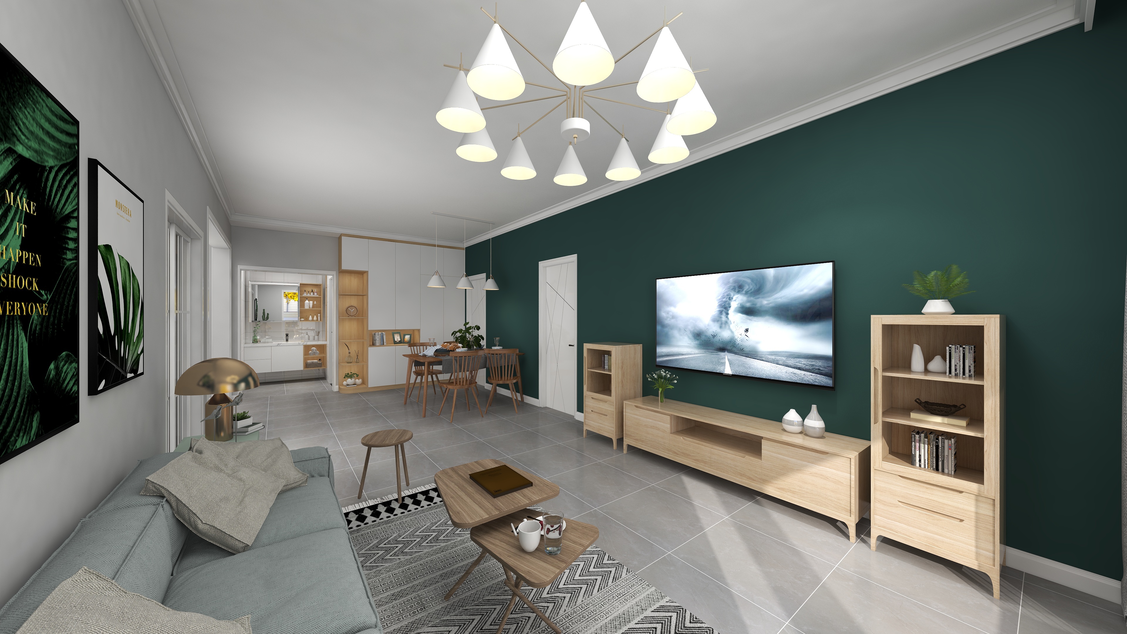 厚石装饰LRLk-江南臻品102m²现代简约装修效果图