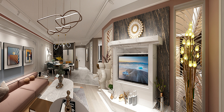 罗运双设计师m-德信海德公园83.00㎡A2’3室2厅1卫1厨-装修设计方案