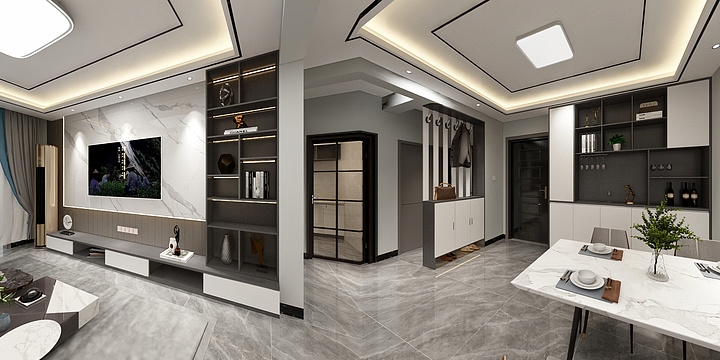 家乐美装饰丨李宜申-鲁香山-孙老师-95平-现代简约-装修设计方案