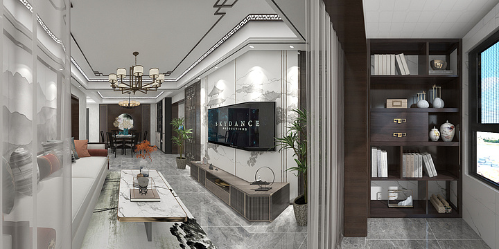 陆工-欧派整装大家居-钱江绿洲25#2304-现代新中-装修设计方案