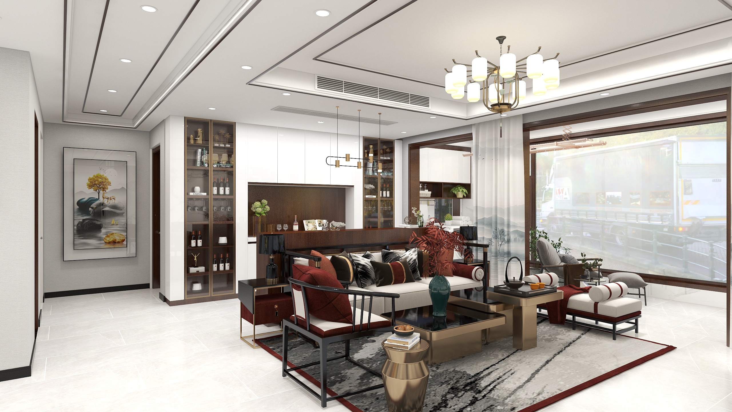 师梁原-建业君邻府25#新中式装修效果图