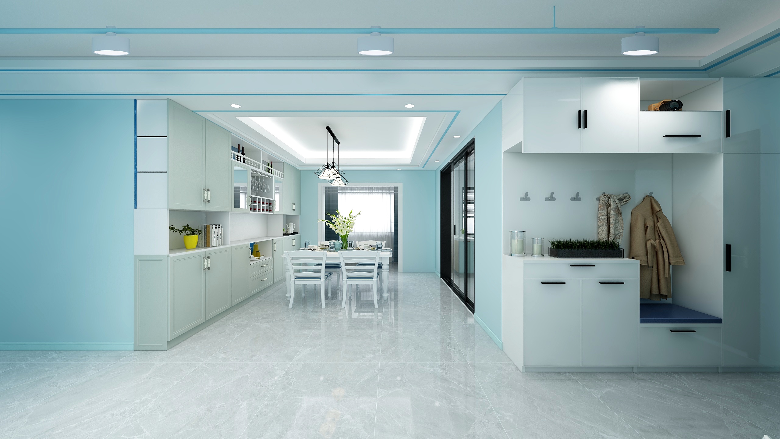 F伯劳-海洋风格四室两厅两卫装修效果图