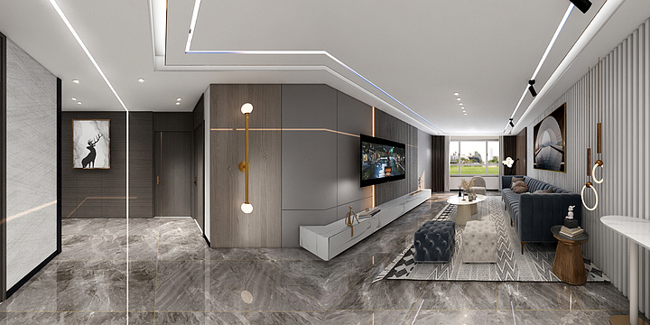 效果图tfr-无主灯现代轻奢_套内143四室两厅-装修设计方案