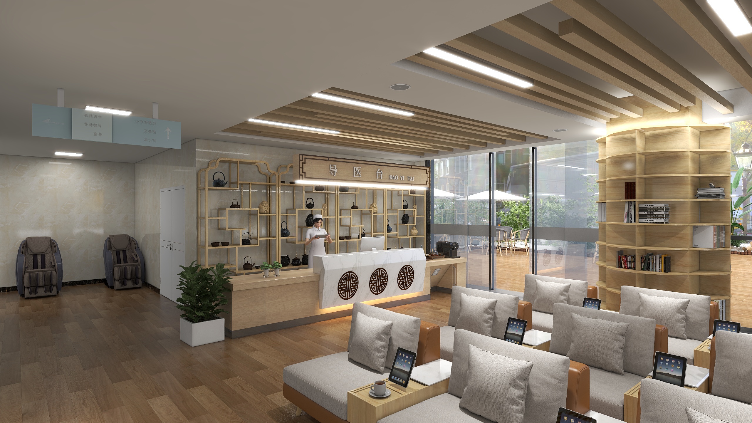 成都天宣广告有限公司-中医院出入院大厅设计装修效果图