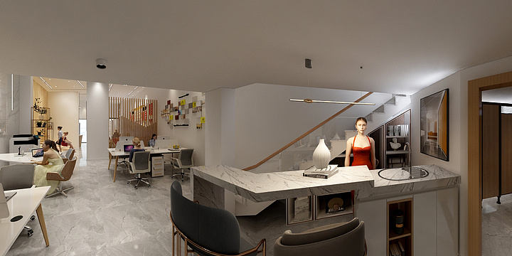 远方设计事务所-爱创装饰设计办公室设计图-装修设计方案