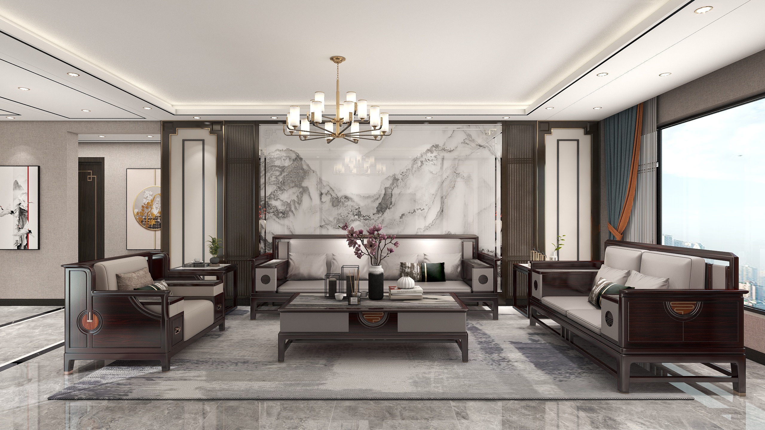 清风丶丶-新中式139㎡装修效果图