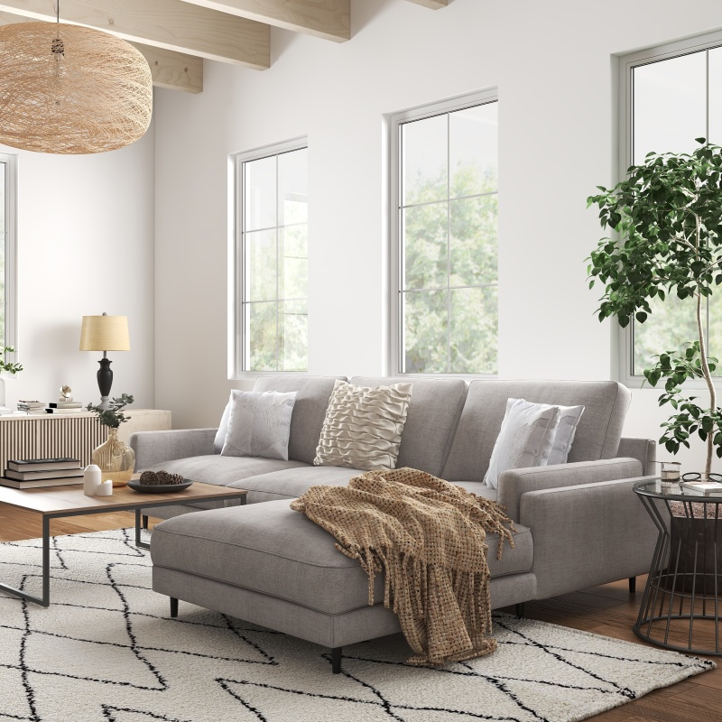 Modern Minimalist Living Room with Biophilic Touch