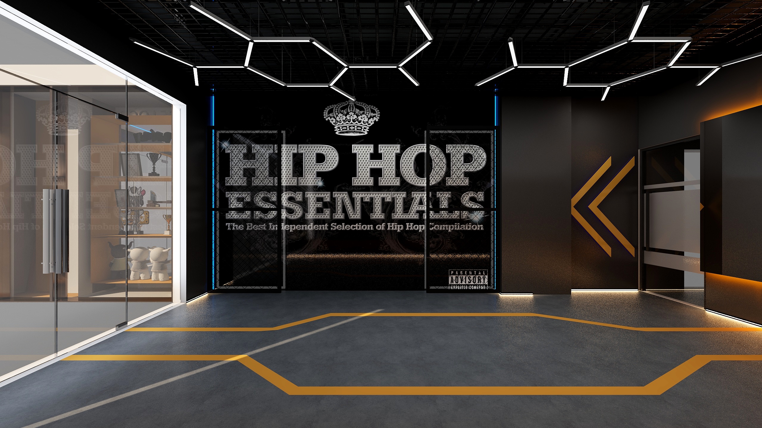 博颂雅装饰_-街舞馆123m²装修效果图