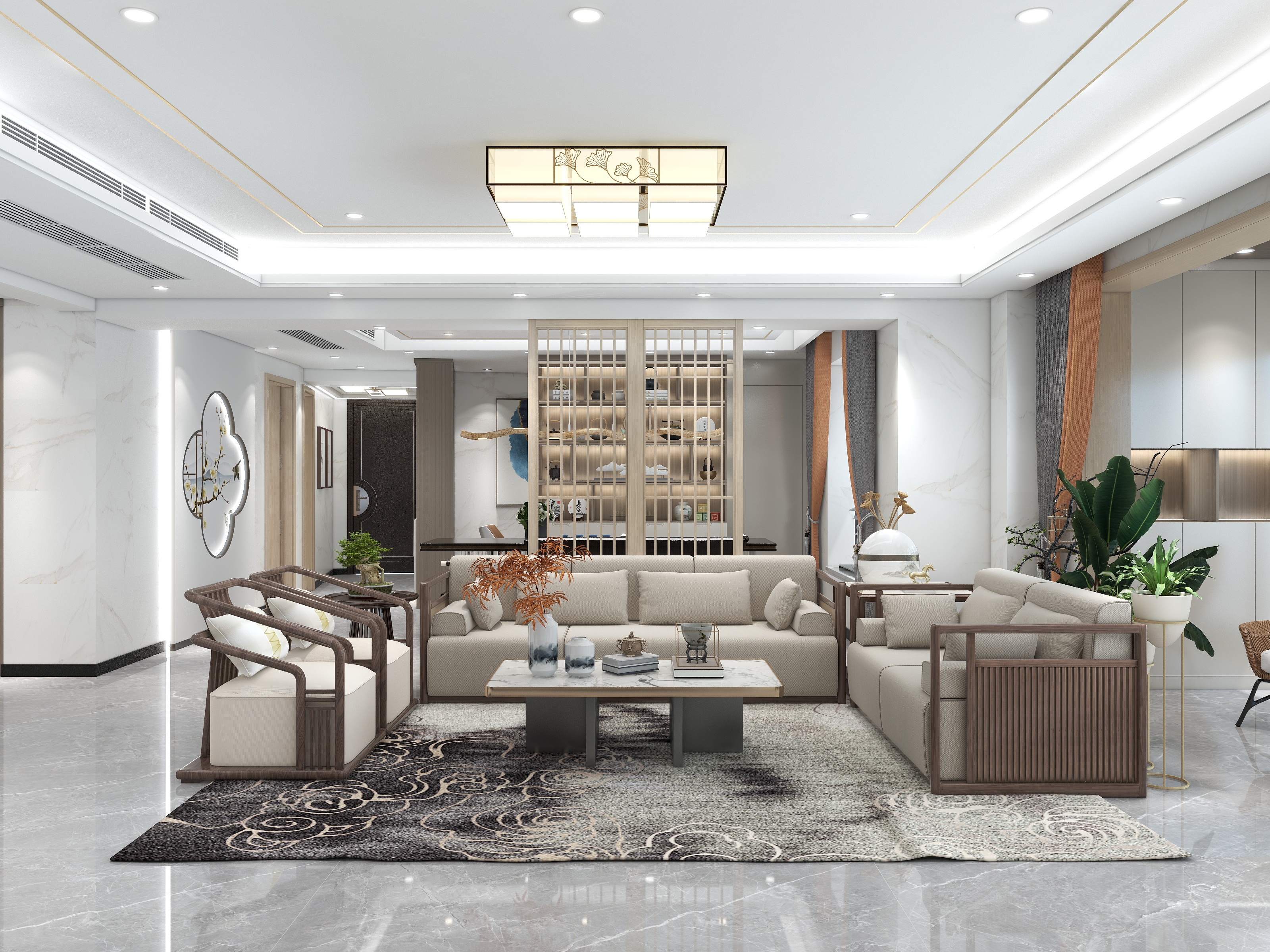 湛智华-万兆广场-新中式装修效果图