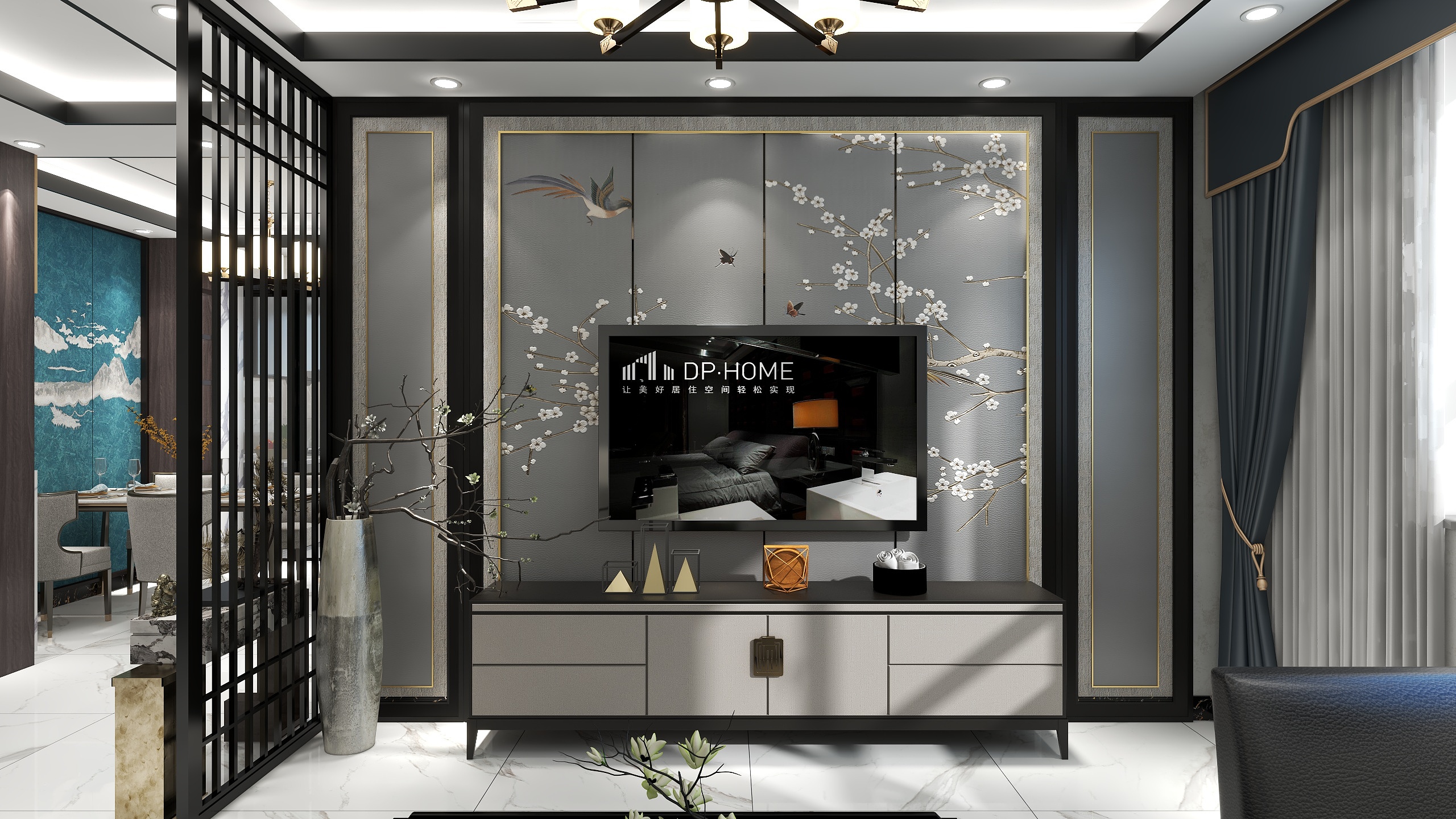 设计师阿升-《凤凰豪庭》~新中式120终装修效果图