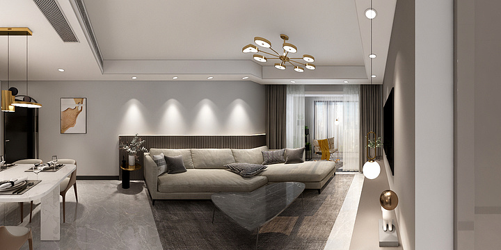 代兰DL-98平现代简约三居室-装修设计方案