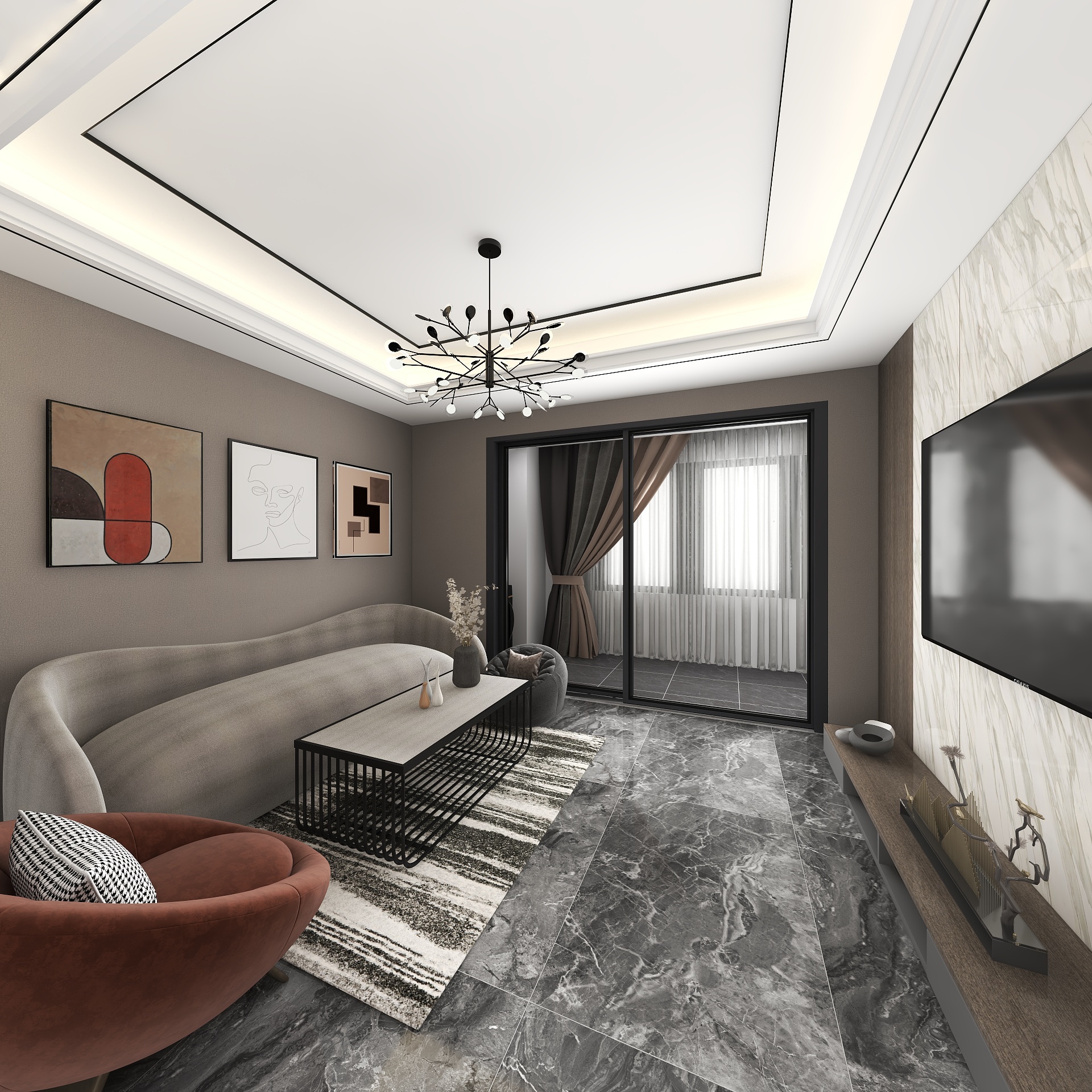 VF7-傅洋-VF7-124平米-现代工业风装修效果图