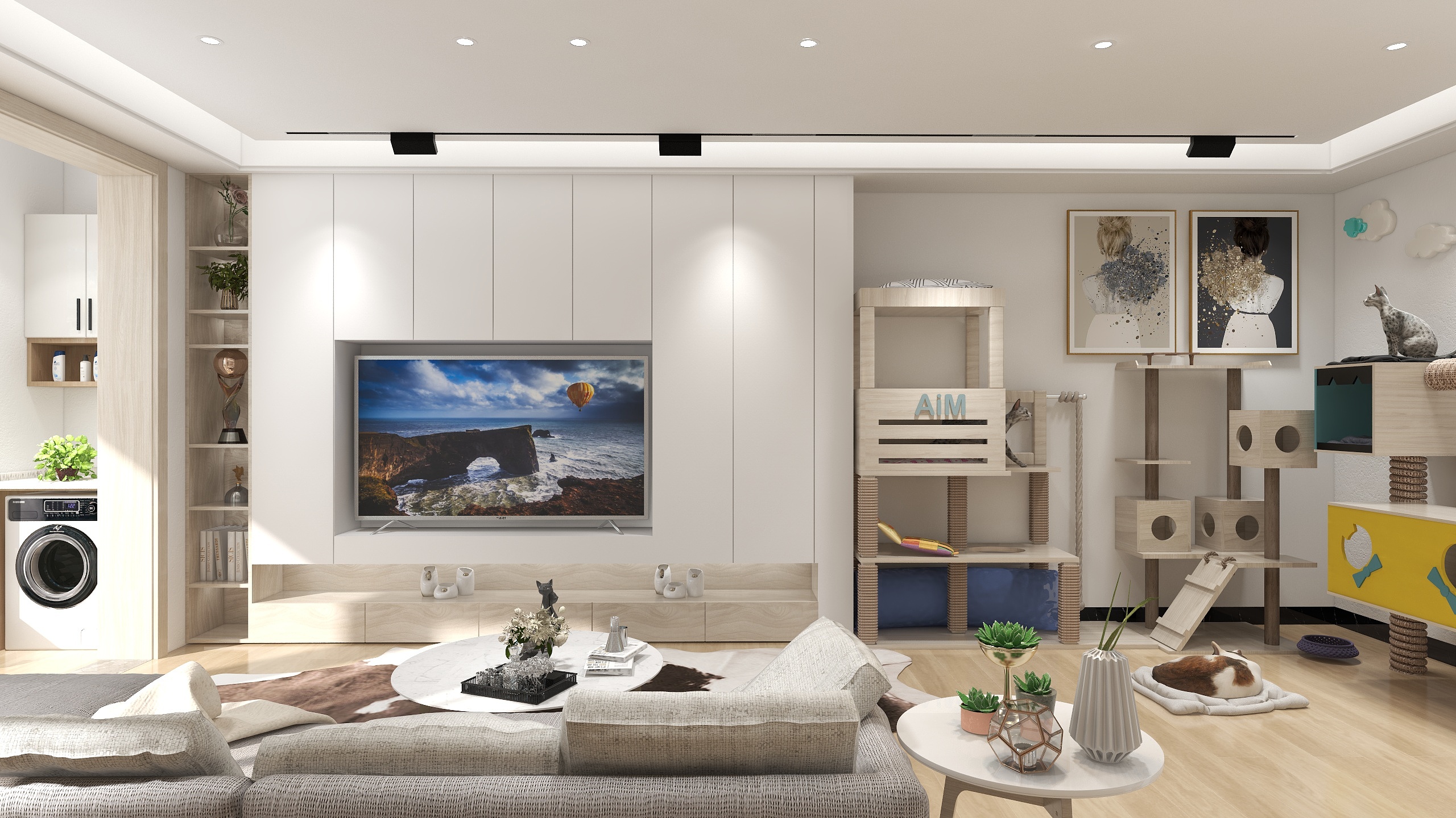 Laityy-德信海德公园83.00㎡A2’3室2厅1卫1厨装修效果图