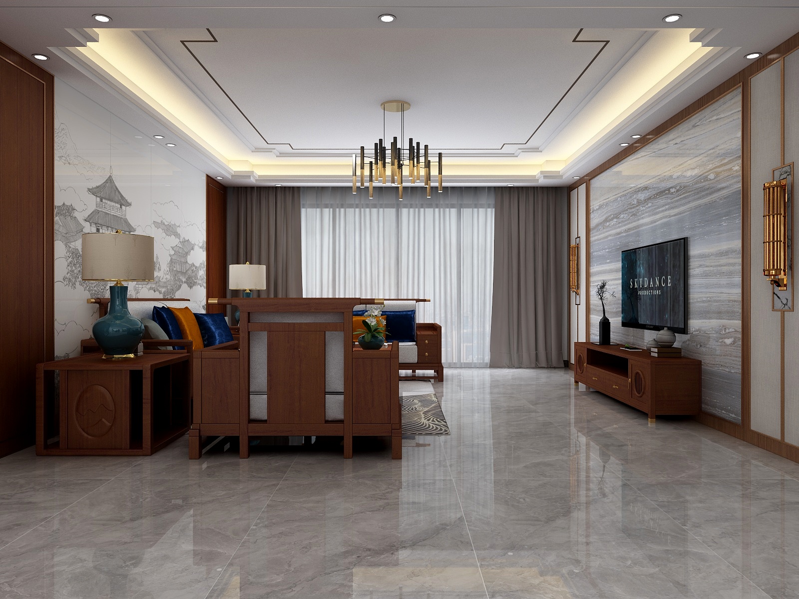 设计师朱家远-《梁生雅居》御景华府装修效果图