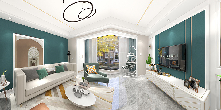 设计师杨娜-《莱茵春天》-100平三居室现代风-装修设计方案
