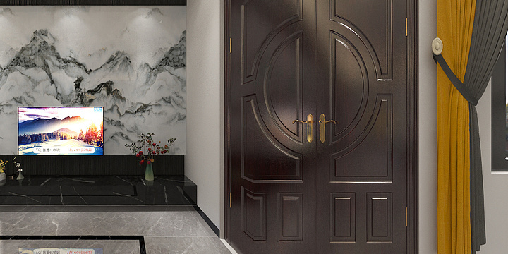 蓝天-朱奇武背景墙-方案二-装修设计方案