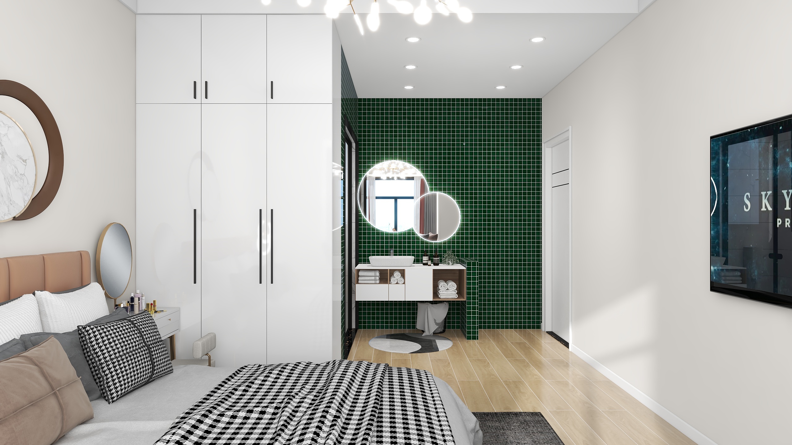 巫恩平-《阳光》–112㎡现代三居装修效果图