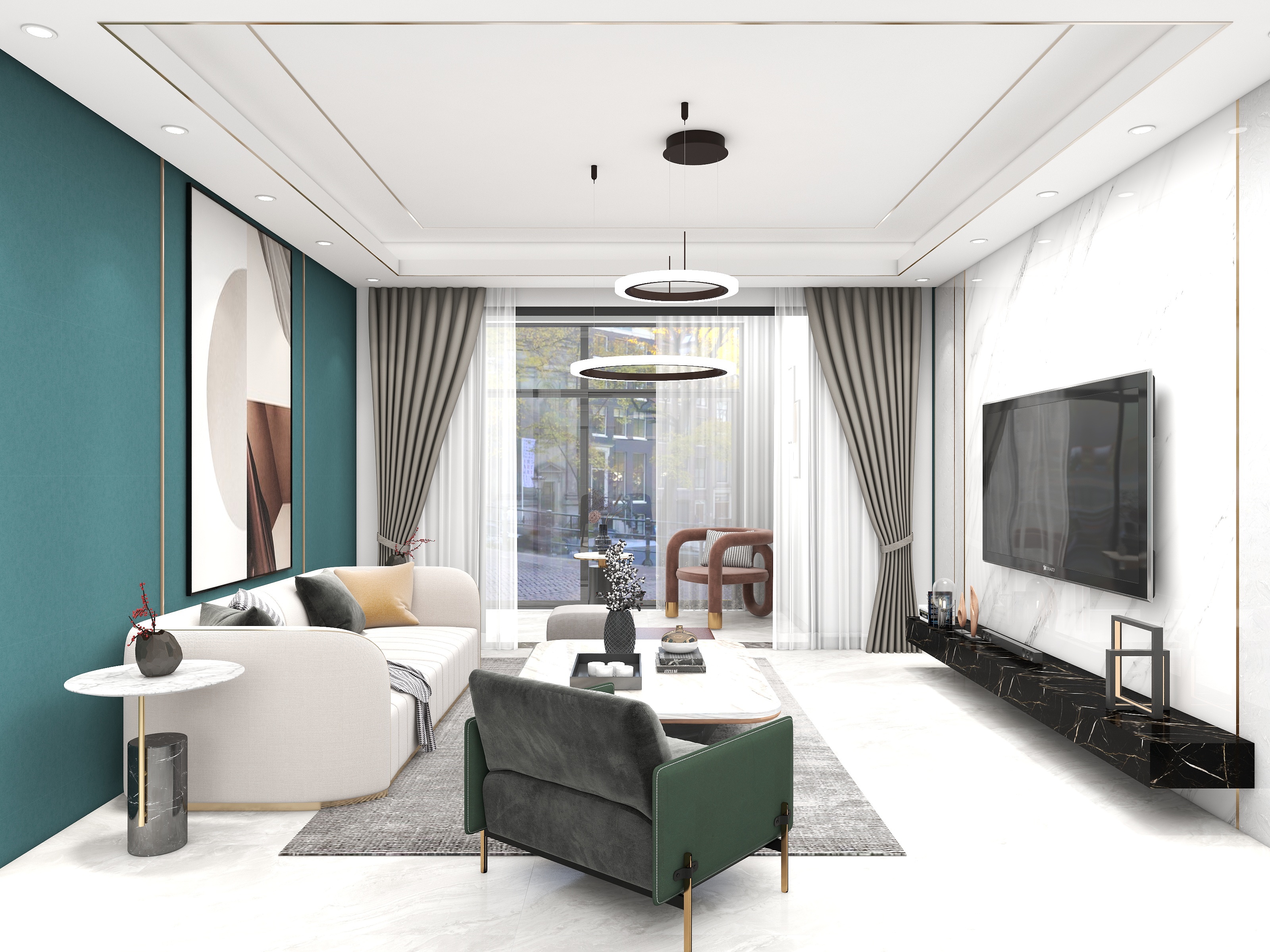 吴爽-现代简约四房设计装修效果图