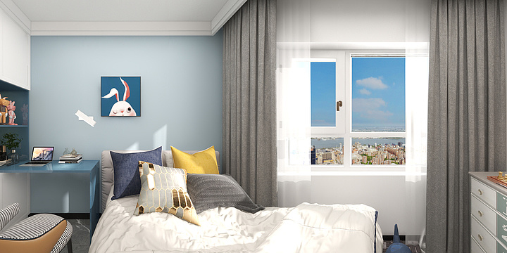 彦东1-滨江国际双室效果图-装修设计方案