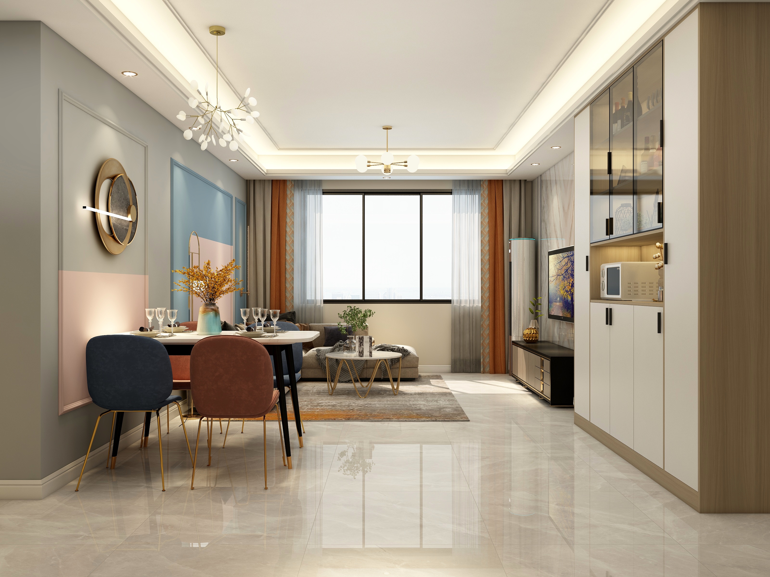 李立猛-90平现代北欧温馨两居装修效果图