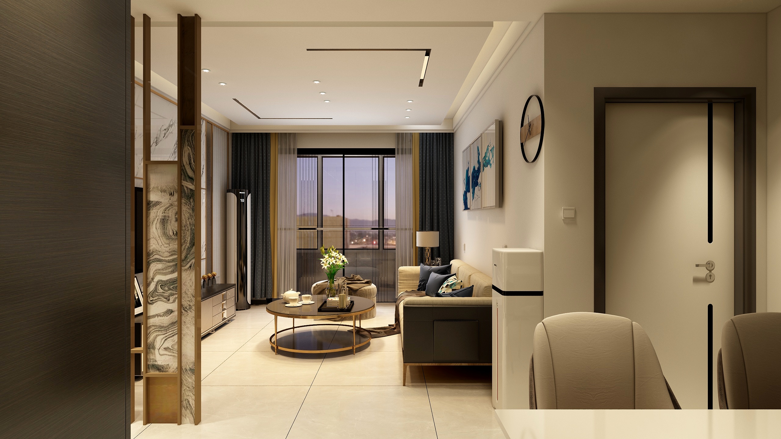 壹玖捌陆空间设计-雄县新城100平米小轻奢风格-装修设计方案