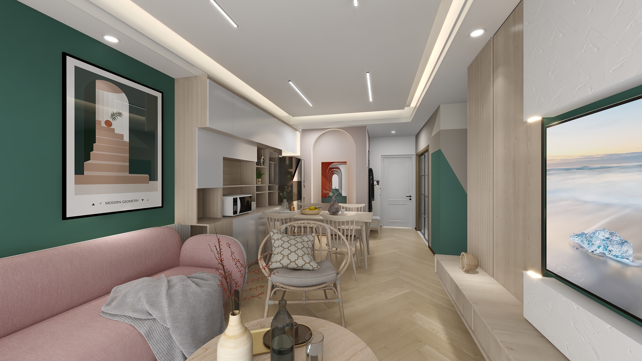 XINGGUANG-德信海德公园83.00㎡A2’3室2厅1卫1厨装修效果图