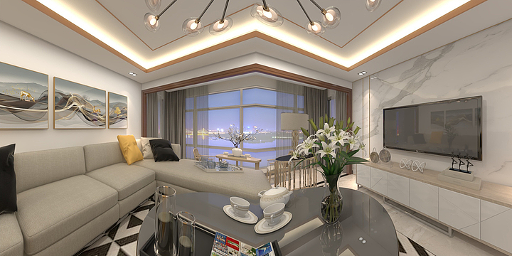 V39余音设计-景都华庭户型图-1单元22-1--装修设计方案