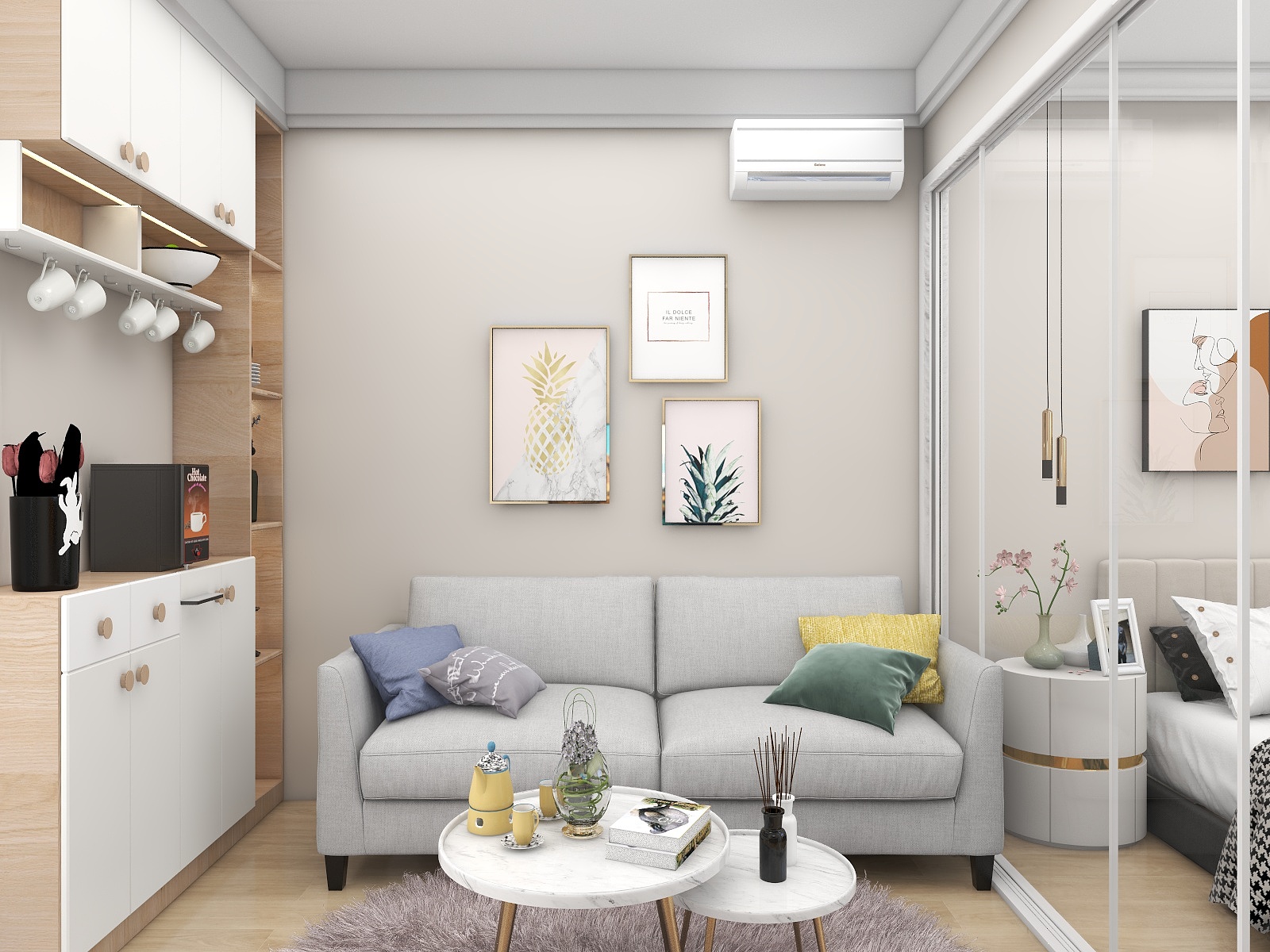 樊杰F-34平方一室一厅-装修设计方案