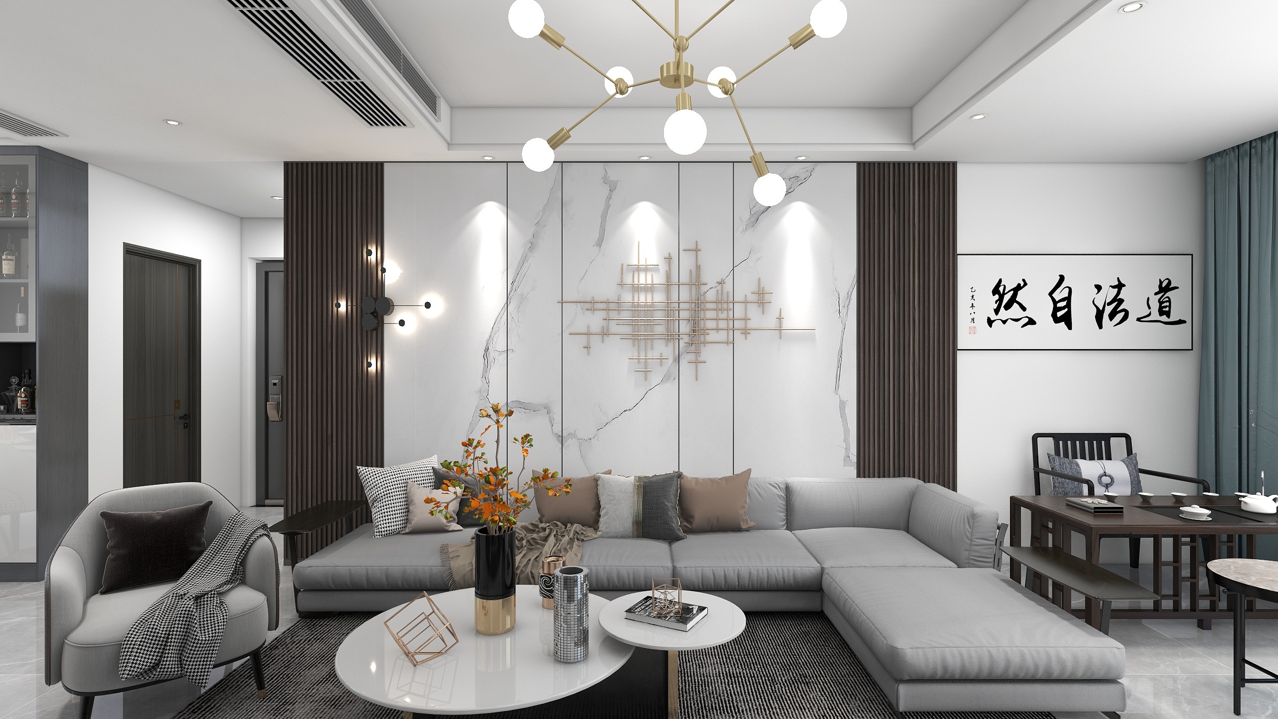 景宏装饰18979315117-130㎡4居简约现代-装修设计方案