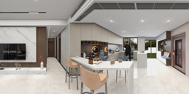 中秀007-143㎡现代简约设计方案-装修设计方案