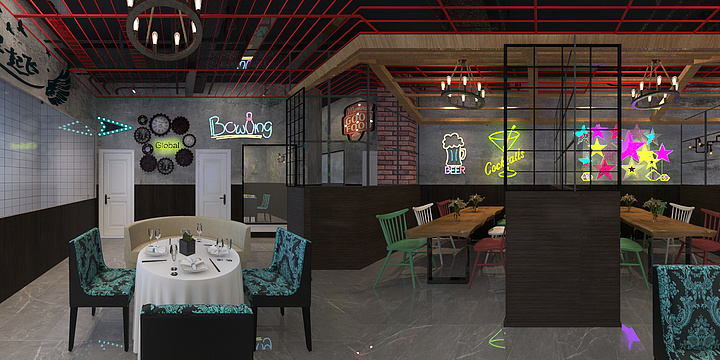 空间全案设计-董映泽-烧烤店-装修设计方案
