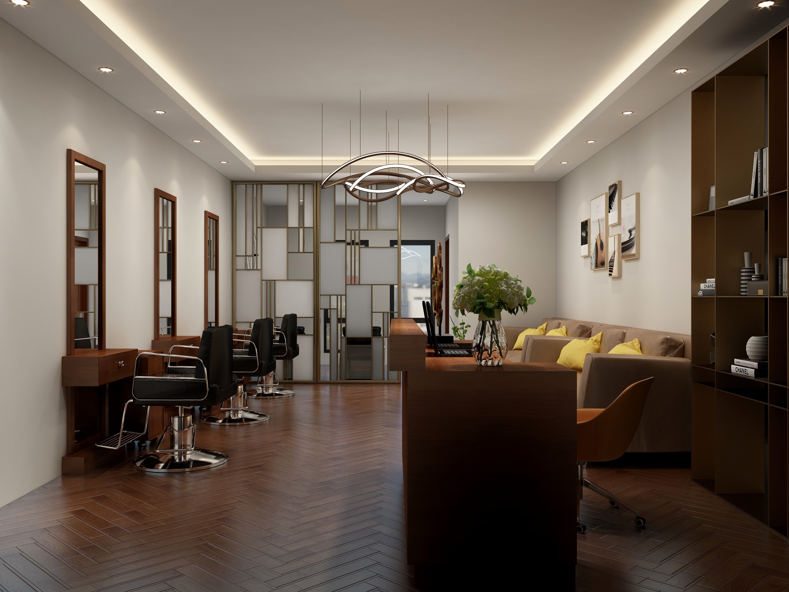 张乃安-40平复古美发店方案-装修设计方案