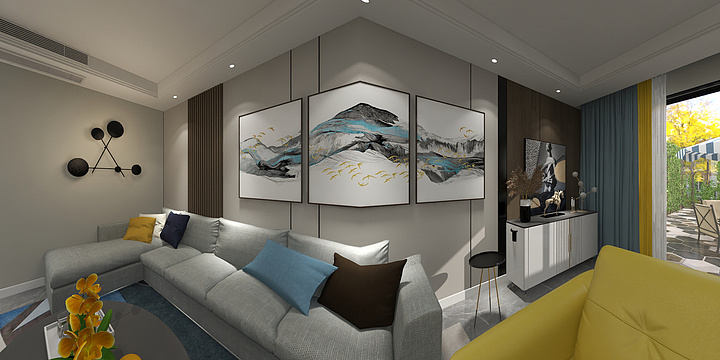 一半时间-现代轻奢家装效果-装修设计方案