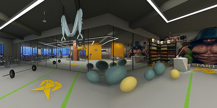 东鸣装饰-乐从健身房-装修设计方案