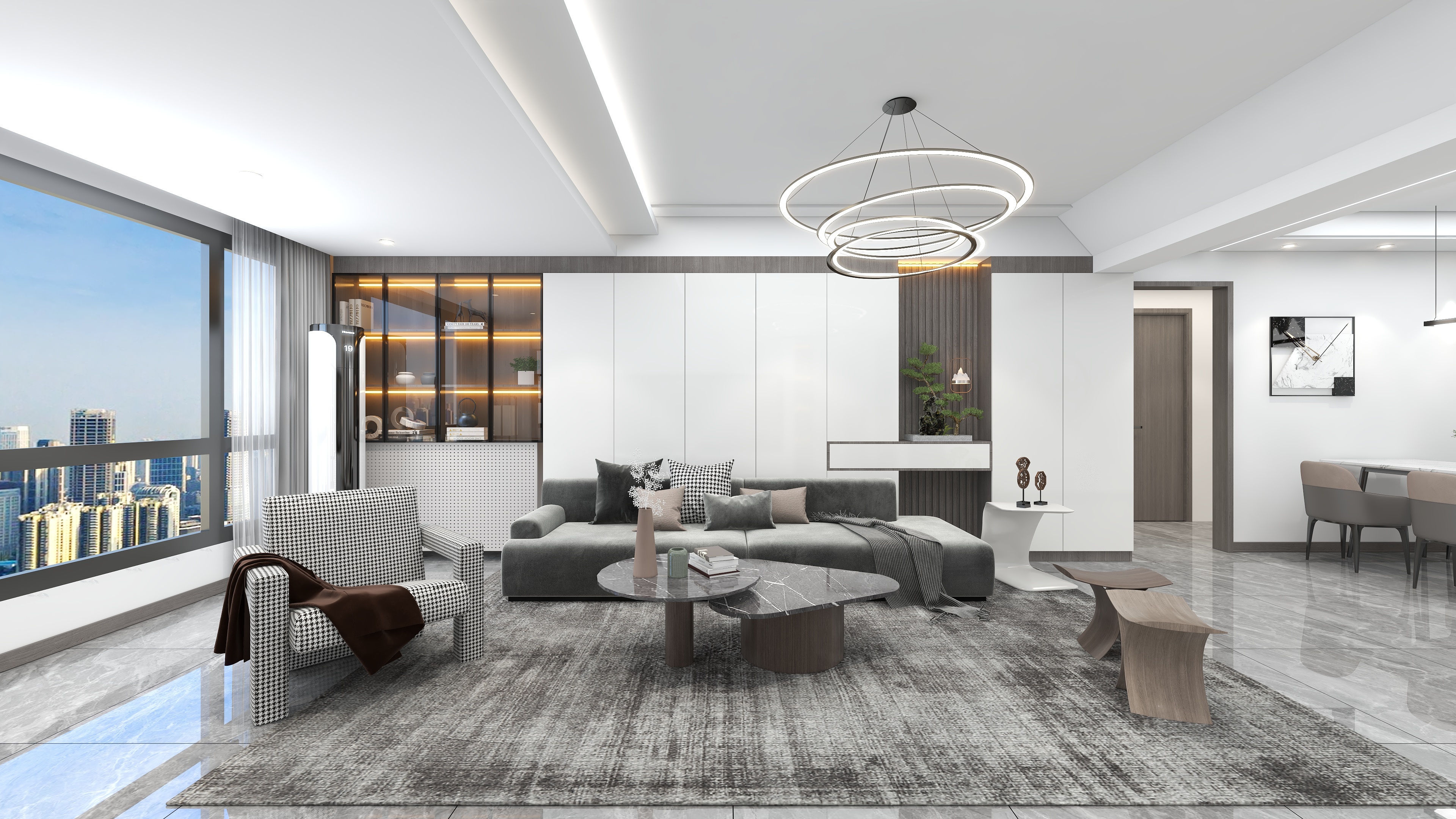 沈阳丶彭晨-160平黑白灰极简风格-装修设计方案