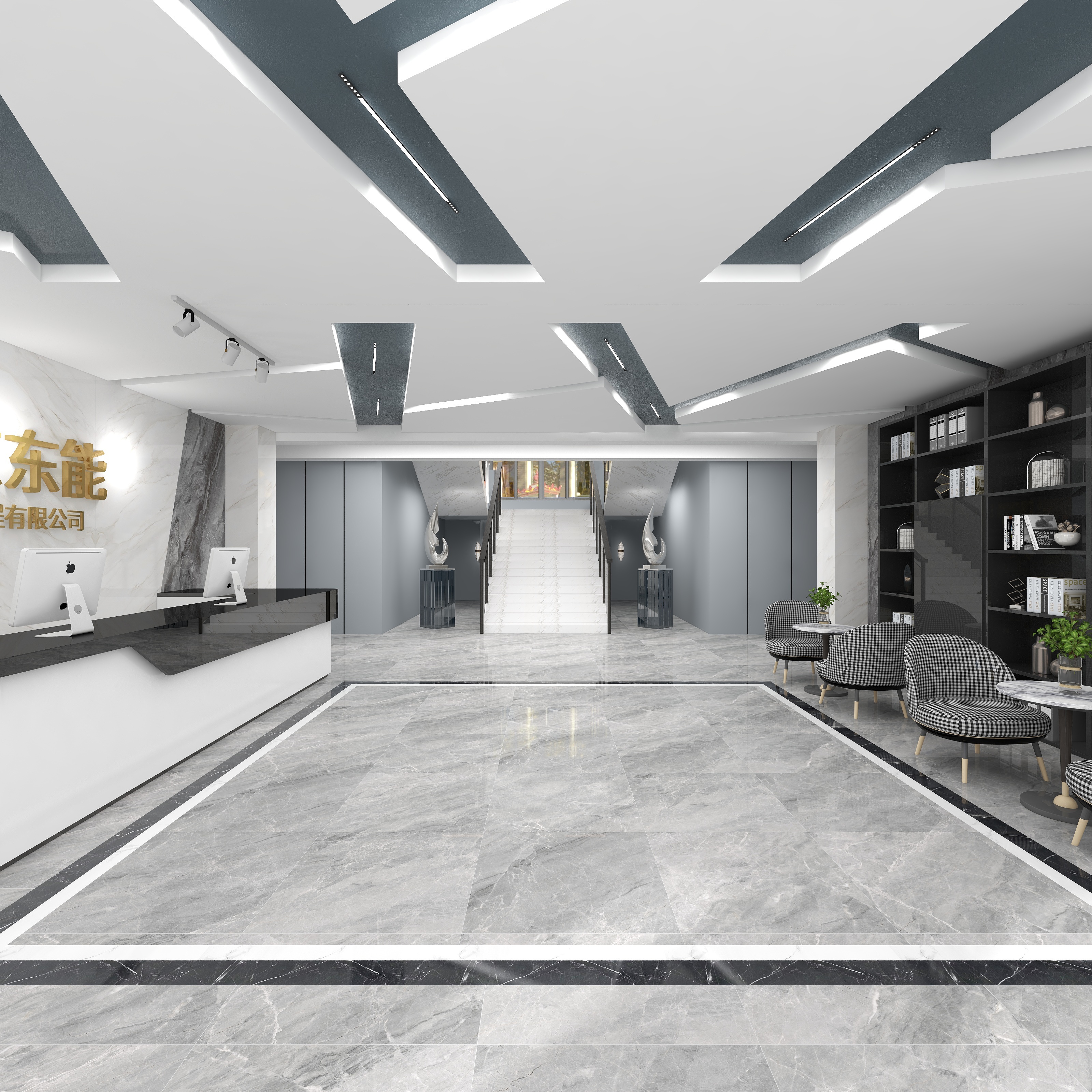 Nanshenjjc-办公楼前厅-装修设计方案