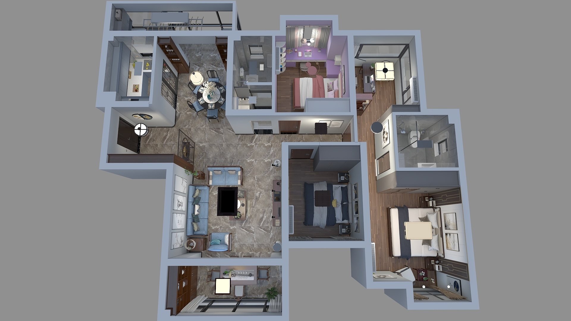 设计一LiuB-【柏晟房时代】丽景名苑A1-3户型新中式-装修设计方案