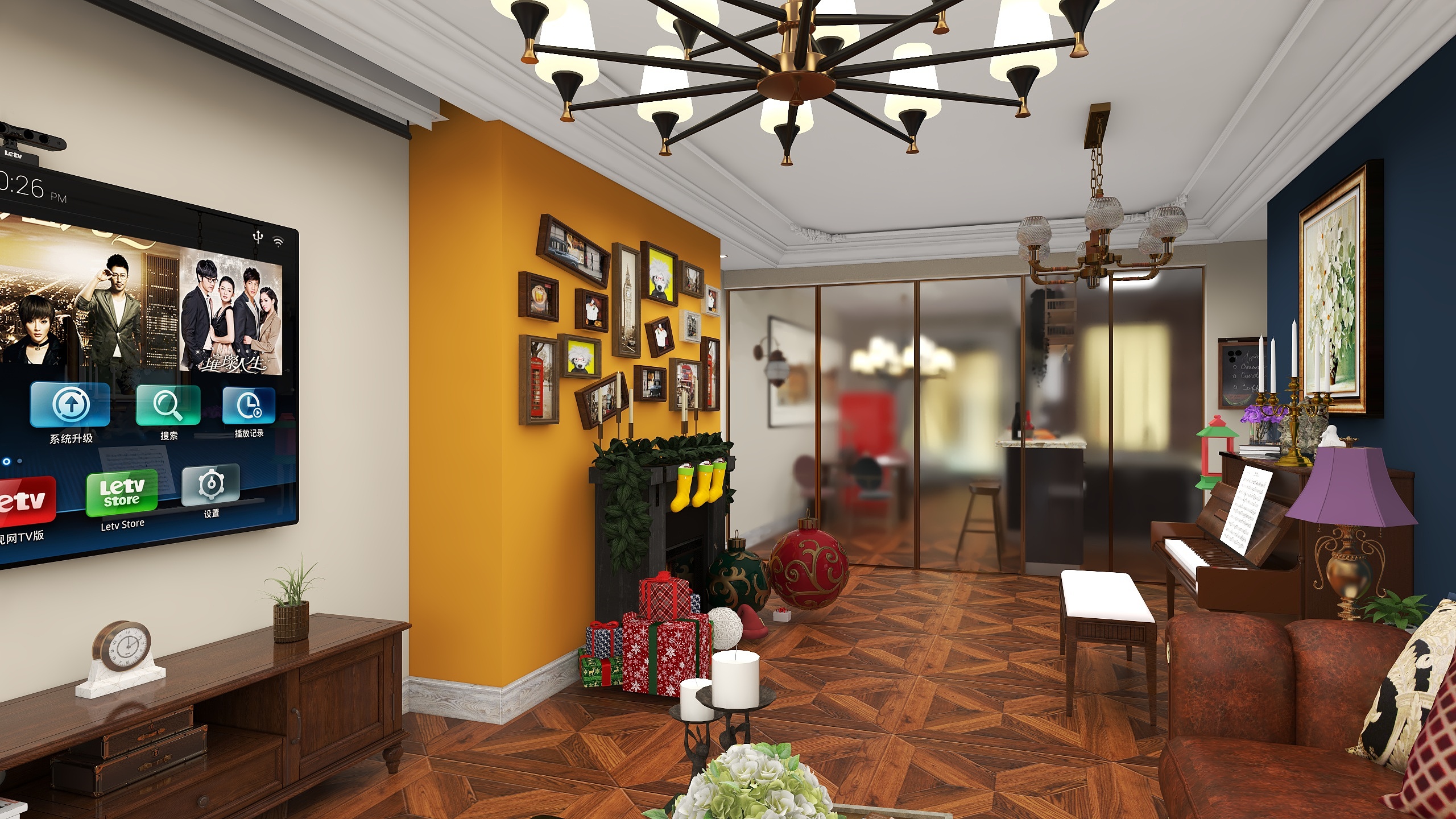 戴超-美式田园-117㎡-老友记装修效果图