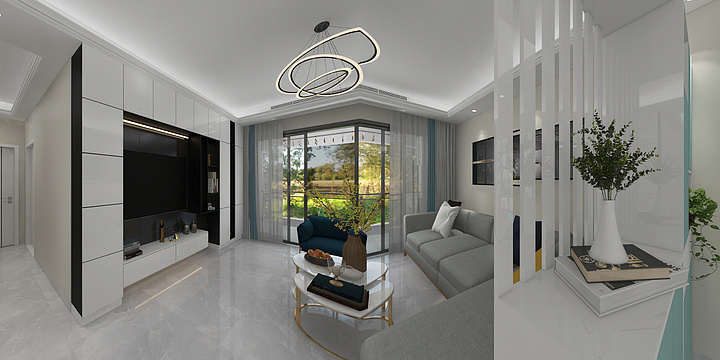 逅斯装饰全屋设计-源通·壹方水榭2栋01户型-装修设计方案