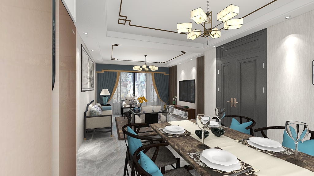 大学室内设计-中梁盐督府中式风格-装修设计方案