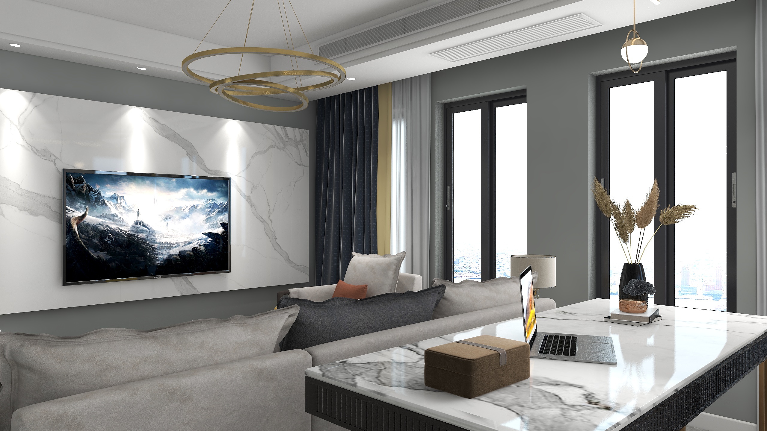 矩墨私宅设计-瑞和园89.50㎡B户型3室2厅1卫-装修设计方案