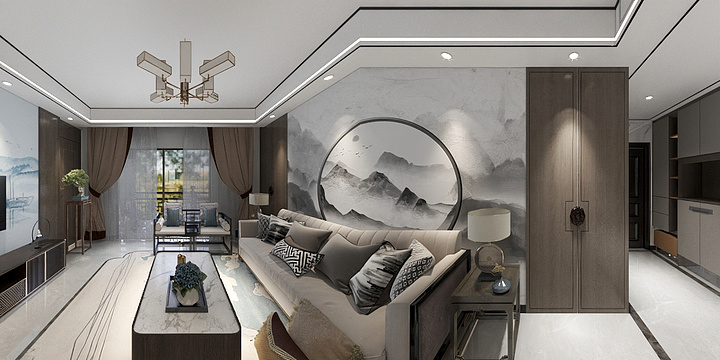 马川17385320044-130方新中式两居-装修设计方案