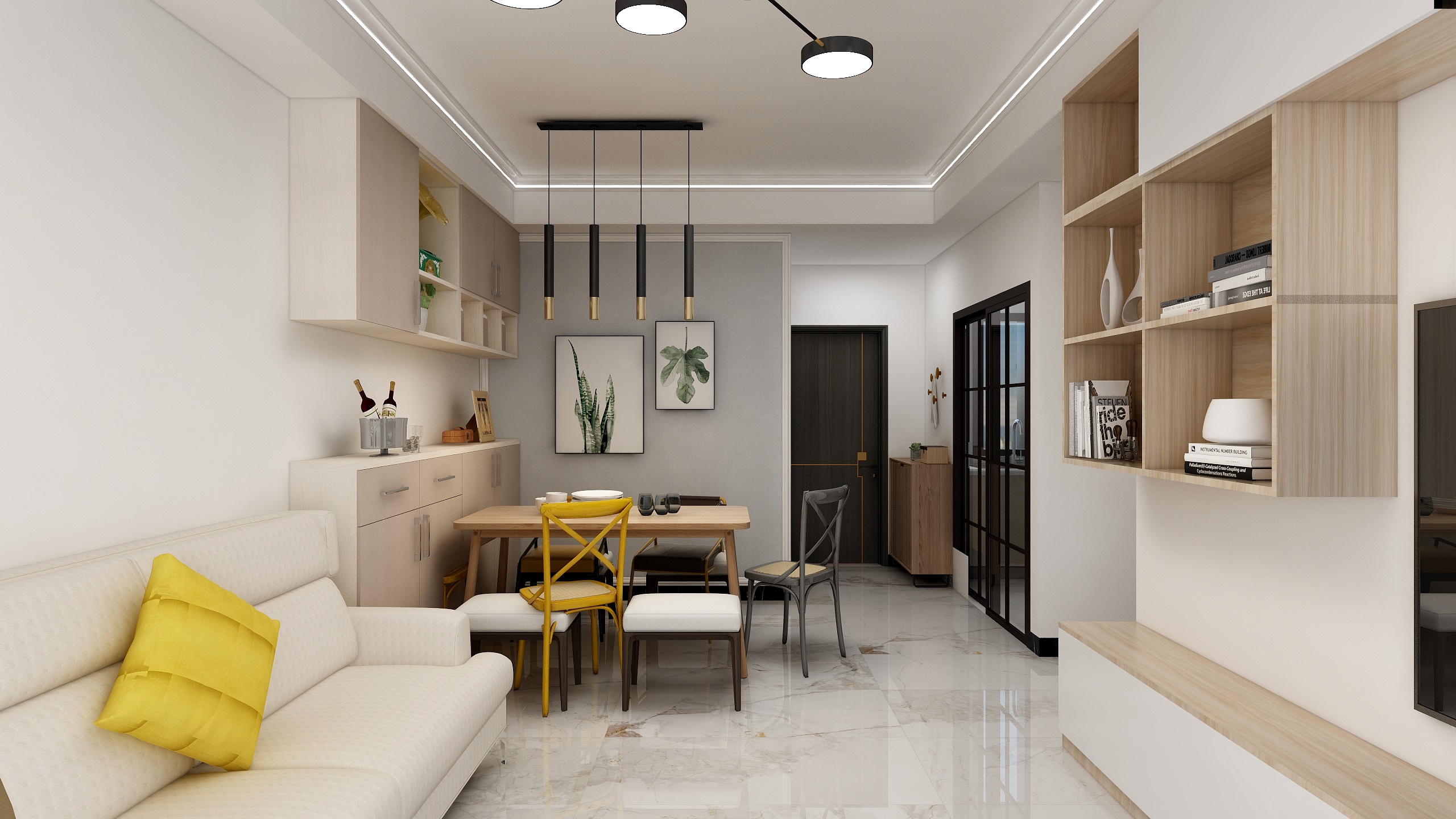 阿东全案设计-德信海德公园83.00㎡A2’3室2厅1卫1厨-装修设计方案