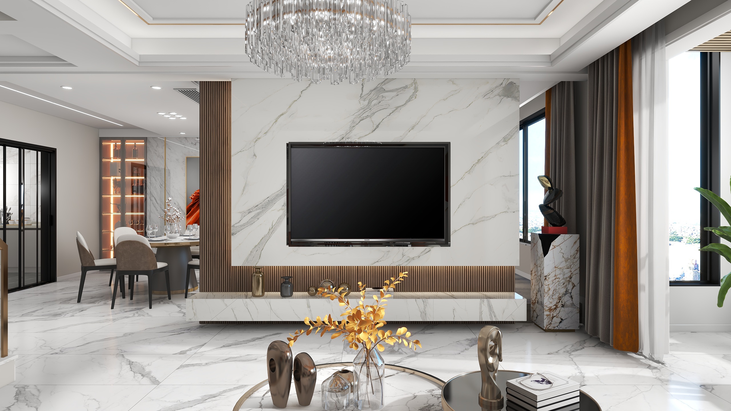 巫恩平-《天誉珑城》–117㎡轻奢4居装修效果图