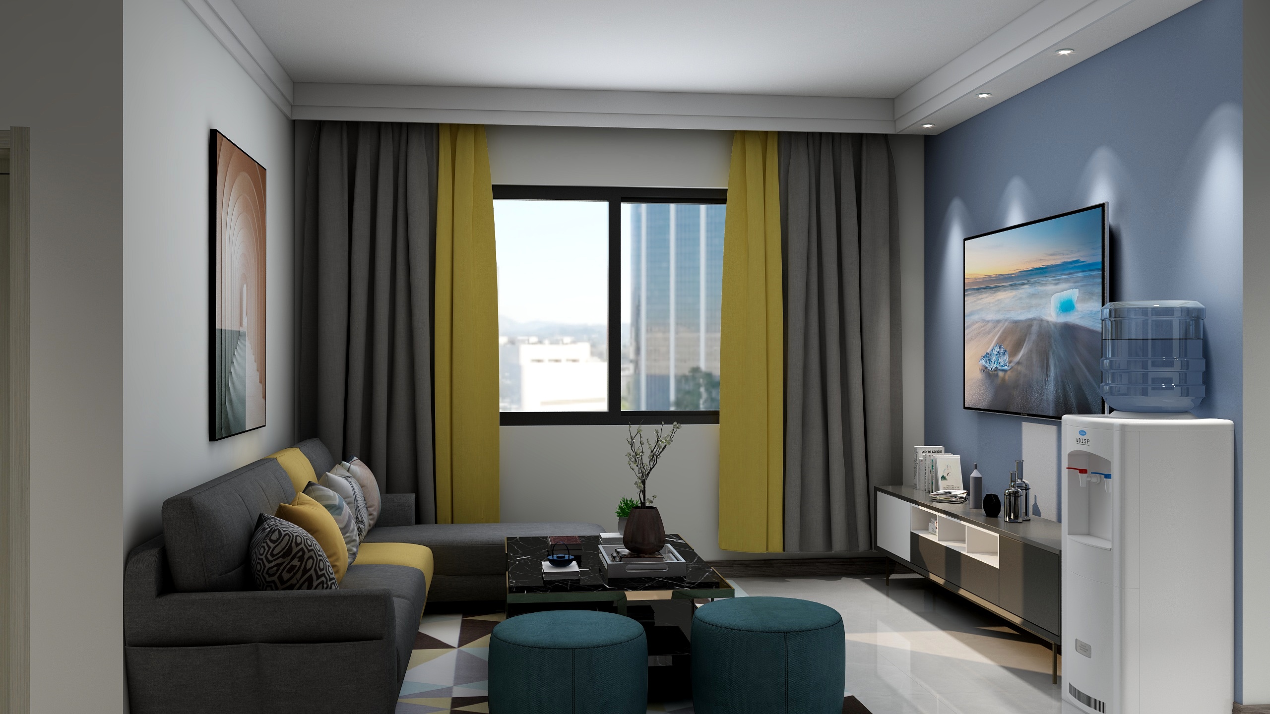 古乐设计表现-电厂一楼-装修设计方案