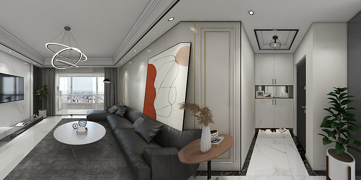 蒋明莉-珍宝岛130平简约黑白灰-装修设计方案