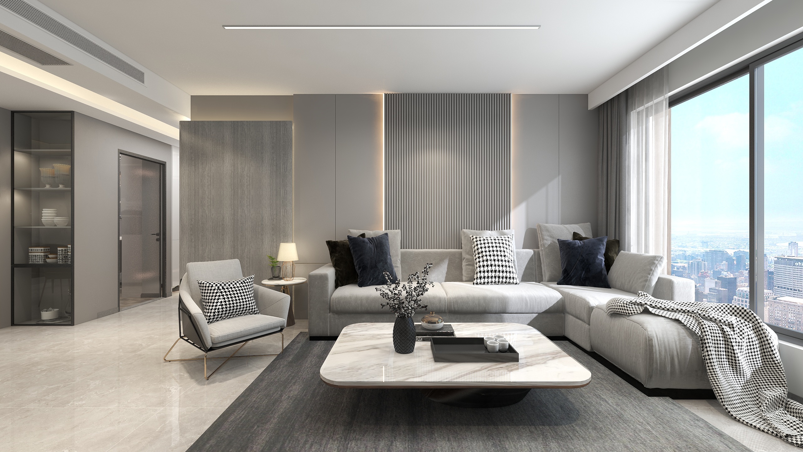 天天~住宅设计师-太原保利三居室轻奢现代风落地方案装修效果图